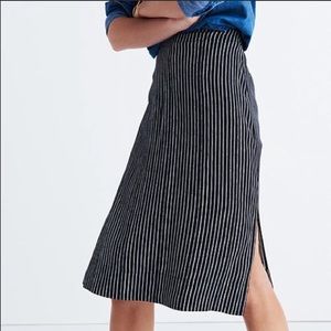 Madewell side slit striped midi skirt - 6
